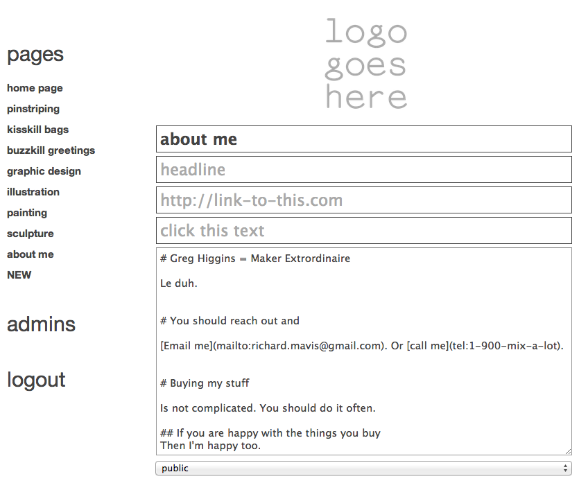 Admin overview.